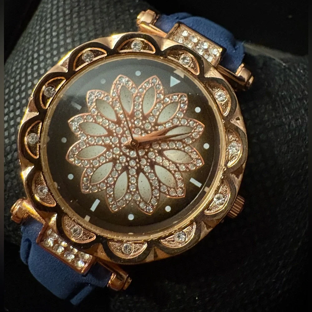Pretty Little Stary Sky Blue + Rose Gold Ladies Wrist Watch